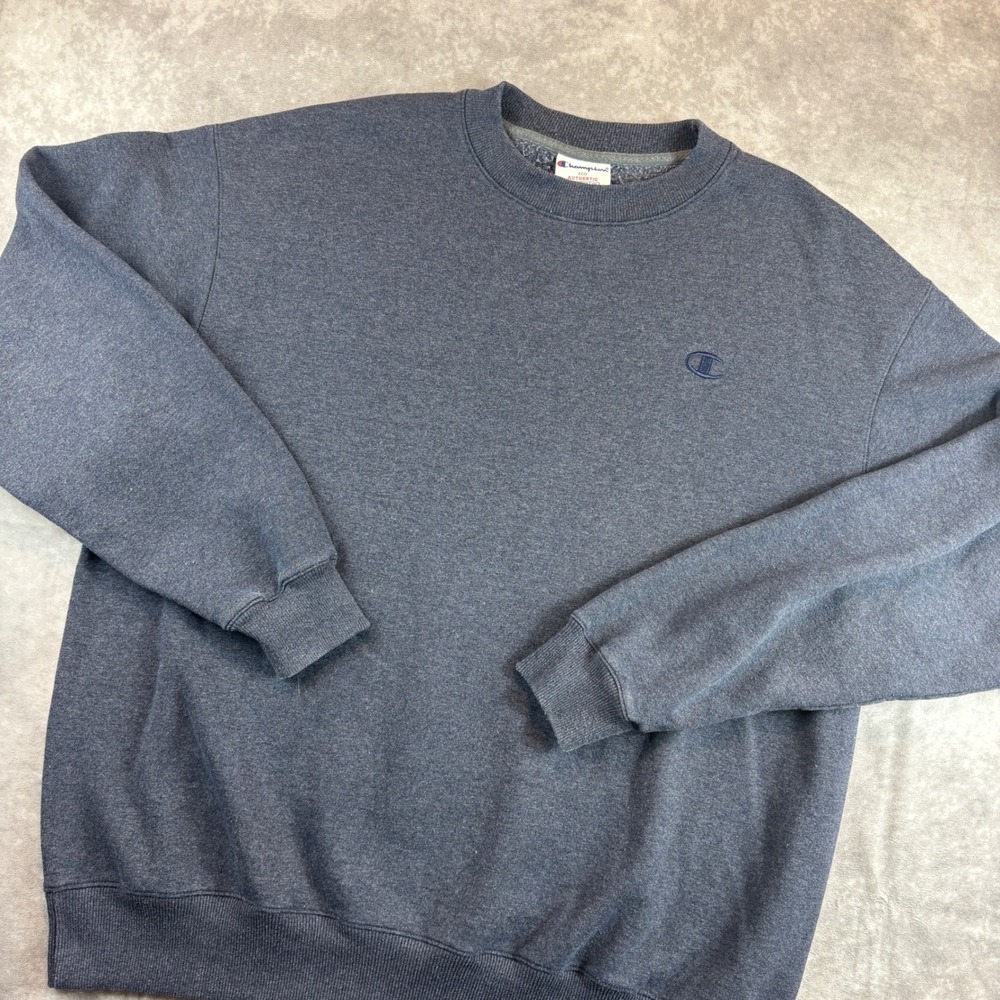 Champion Sweatshirt Mens XL Gray Eco Authentic Crewneck Fleece Pullover 1032
